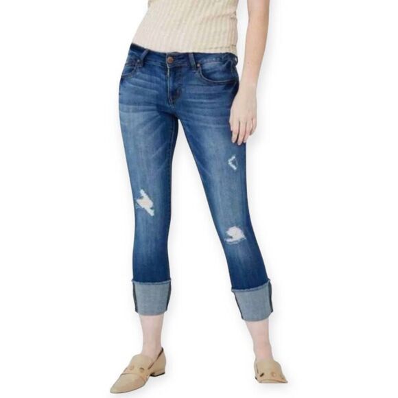 1822 TAYLOR CROP SKINNY DISTRESSED BLUE JEANS SZ.14 EUC. - Picture 1 of 8